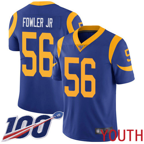 Los Angeles Rams Limited Royal Blue Youth Dante Fowler Jr Alternate Jersey NFL Football #56 100th Season Vapor Untouchable->youth nfl jersey->Youth Jersey